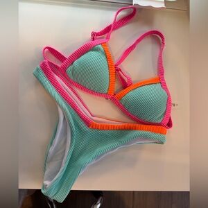 Vibrant Pink and Aqua Bikini Set